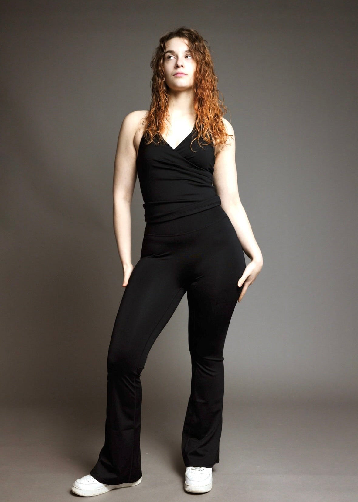 Balance Tank Top & Flare Pants | Iron Black